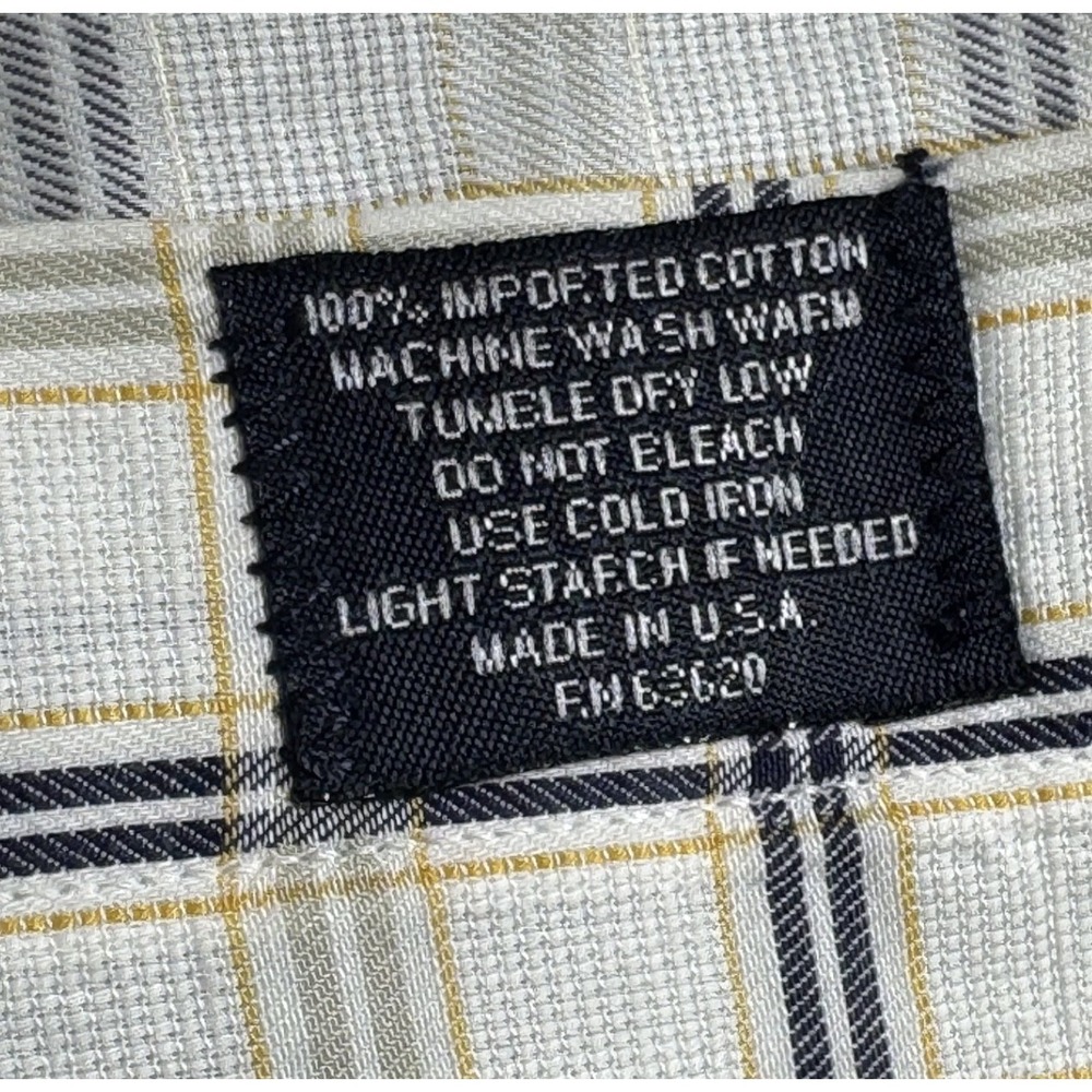 Vintage Burberry London Shirt Men Medium Nova Check Beige Black Plaid Button Up - Picture 10 of 10